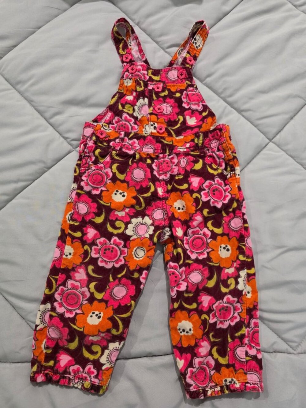 Overalls Oshkosh B'gosh Floral Overalls Size 12 Months pink Corduroy